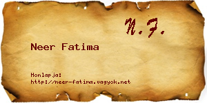 Neer Fatima névjegykártya